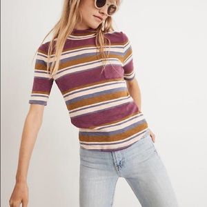 SOLD! Madewell Striped Mock Neck Top